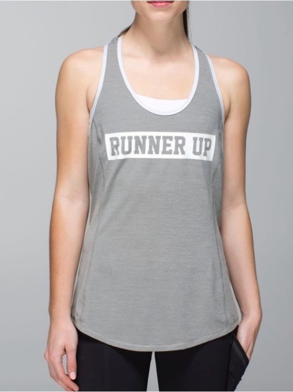 lululemon athletica Gray 'RUNNER UP' Racerback Tank